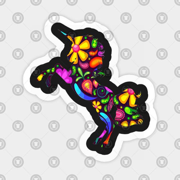 Pretty Flower Unicorn Rainbow design